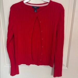 Gap Red Ribbed Cardigan Size M, 8-9, Euro 130